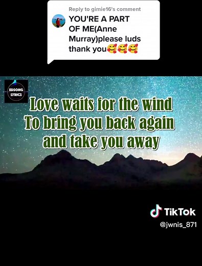 You're a Part of Me by Anne Murray - Lyrics Karaoke