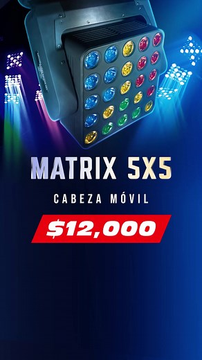 Matrix 5x5 RGBW – $12,000 💡 Con 25 LEDs de 16W 4 en 1, crea efectos espectaculares con PAN y TILT infinitos. ⚡️ Modos DMX512, auto, audio y maestro-esclavo. 💬 wa.me/5564137229￼ | Alienpro