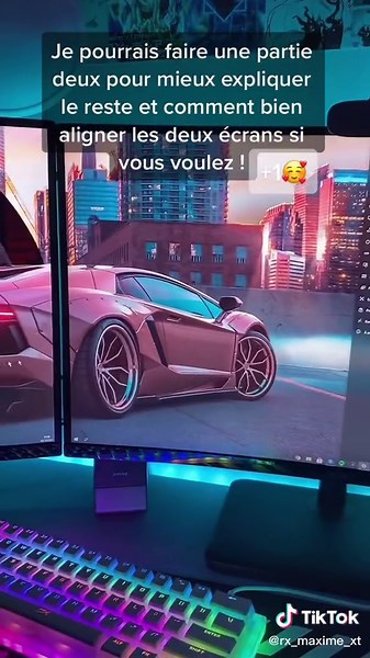 Tuto comment configurer 2 écrans ! 😉 j'espère vous avoir aidé 🥰je répond à tout les com 👍#setup #tuto #how #screnn #ecran #chill #rgb #fyp #fypシ