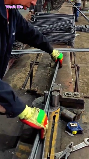 The Process of Bending an Iron Rod: Strong, Clean Forming in Action 🔧⚙️#shorts