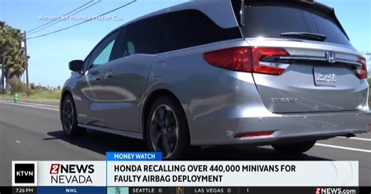 Honda recalling 400,000 minivans due to faulty airbag equipment