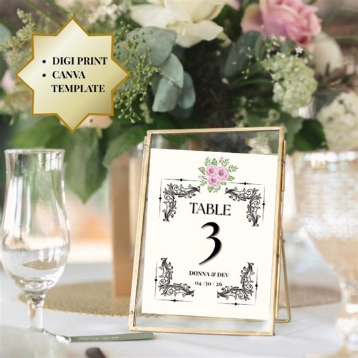 Table Numbers Wedding Signs - Etsy