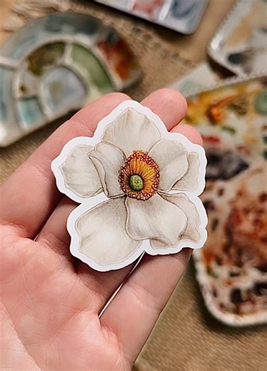 Watercolor Flower Sticker: Waterproof Vinyl Decal for Laptop, Journal - Etsy