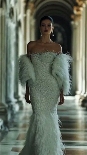 Feather Cape Haute Couture Wedding Gown | Luxury Gowns will make you stunning on your D-day