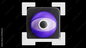 3D Animation: Eye Scan for Cybersecurity | Alpha Channel
