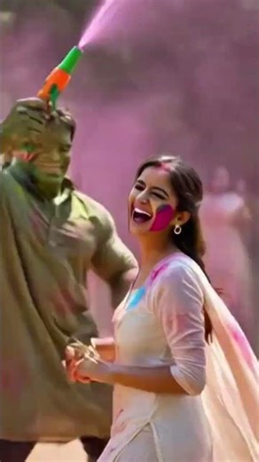 जब Hulku पहुँचा Girlfriend के घर Holi खेलने 😍 | Funny & Romantic Holi #shorts #viral
