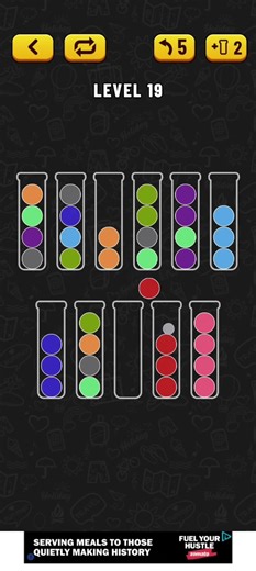 Ball sort puzzle game color puzzle level 19
