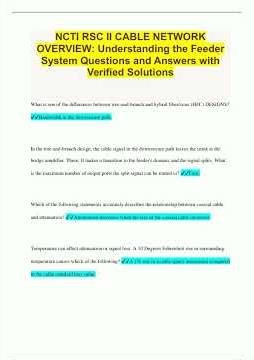 NCTI RSC II CABLE NETWORK OVERVIEW Understanding the Feeder System Questions and Answers with Verifi