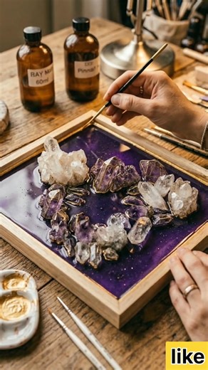 Turning Random Crystals Into Luxury Geode Wall Art ✨