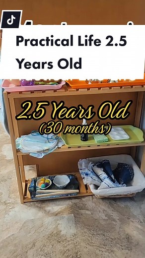 Montessori Practical Life Shelf Activities for 2.5-Year-Olds