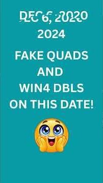 Pick 4 AND PICK 3 Patterns DEC 6