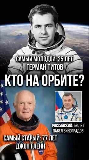 The OLDEST and Youngest astronaut in Earth's orbit #space
