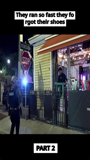 They ran so fast they forgot their shoes | cops running fast