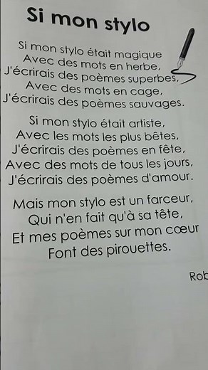 Poem. If my pen by Robert Gélis