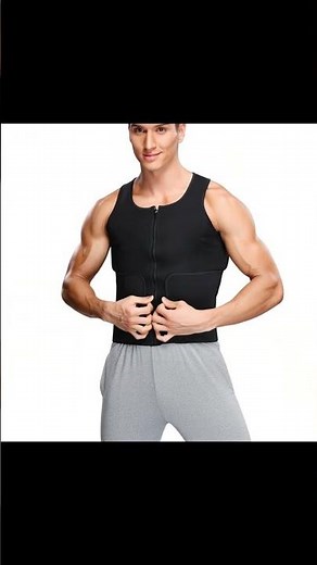 Fitness Men Shapewear Sauna Vest Waist Trainer Double Belt Sweat Shirt Corset Top Body Shape