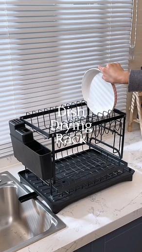 5.8K views · 877 reactions | This Large Capacity Dish Rack holds it all — from pots to wine glasses — with sleek style and clever design. Drying dishes never felt so satisfying. ✨  Find it at https://temu.to/m/gtogwq4xhta or with this code ffk2628. #Temu #TemuFinds #KitchenOrganization | Temu | Facebook