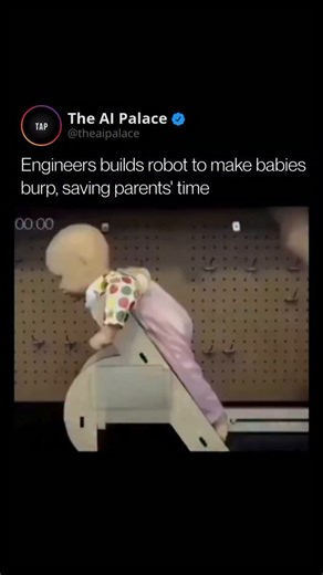 AI | ChatGPT | Technology on Instagram: "Engineers at Hiroshima University in Japan have developed a specialized robot designed to do one thing: burp babies. By using a mechanical arm and a "baby phantom" equipped with sensors, the robot precisely mimics the rhythmic patting and rubbing motions parents use to help infants release gas. This unusual experiment allows researchers to gather objective data on how much force is actually being applied, helping them determine which techniques are most e