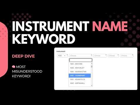 📌Instrument Name Keyword in Tradetron: Master It to Avoid Strategy Mistakes!