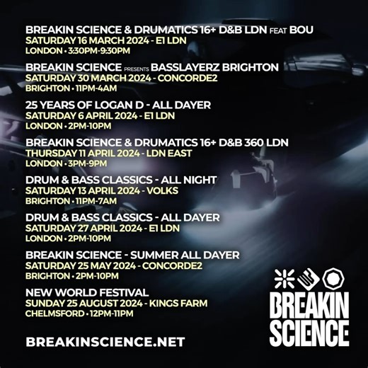 So many great shows coming up over the next few months and these are just the ones announced 👀💥 Link in bio for all 📲 breakinscience.net | Breakin Science