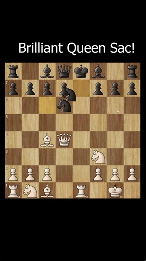 Brilliant Queen Sacrifice to Win Fast! #chess