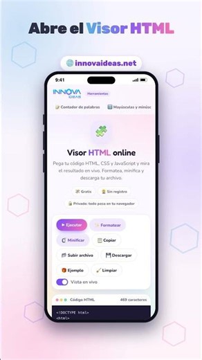 Visor HTML online GRATIS ver y probar código HTML en vivo Herramienta Gratis #17