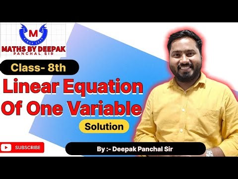 linear equation of one variable class 8th solution#maths #class8thSolution #8thclasssolution #deepak