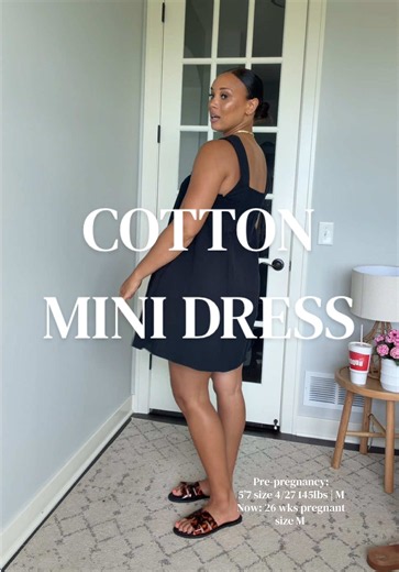 Cotton Mini Dress That Hides Stomach — Flowy, Bump-Friendly Summer Dress