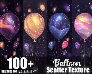 100 Balloon Scatter Procreate Textures, Brushes for Procreate, Instant Digital Download - Etsy