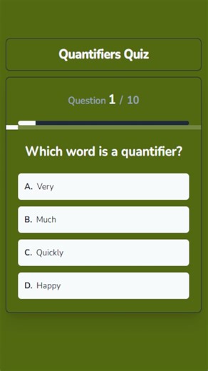 Quantifiers Quiz | MCQ Test #learnenglish #grammarquiz #shorts