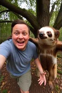 Slick Sloth with DownZ #aiart #duet #lifeisbutadream #smile #midjourney #youtubeshorts