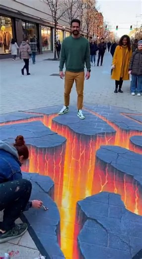 3D street Art prank 😂 #opticalillusion #Prank #3dart #streetart #publicprank