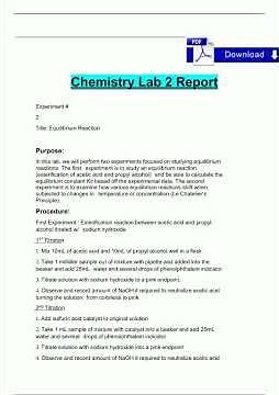 CHEM 104 LAB 2 Report Equilibrium Reactions Complete 2024 2025 100 Verified1440