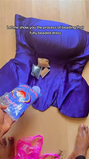 Beading Process for a Fully Beaded Dress