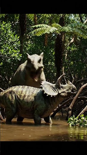 Protoceratops vs a giant tsunami wave (if coastal) in a Prehistoric World