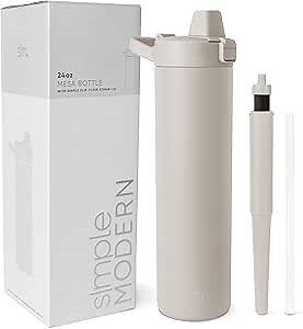 Simple Modern Filtered Water Bottle | Insulated Stainless-Steel Carbon Filter Travel Water Bottles | Reusable for Clean Drinking Water On The Go | 24oz, Almond Birch