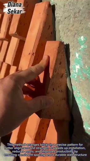 Smart Brick Installation Pattern | Fast & Strong Wall Construction Technique!