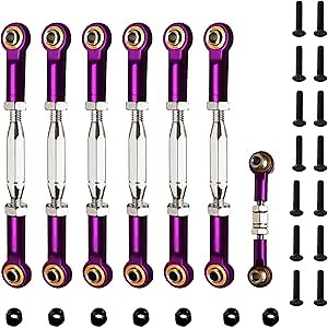 Steel XZSNLYZ Turnbuckles/Camber Link for 1/10 Traxxas Slash 2WD/4X4, Rustler 2WD/4X4, Stampede 4X4/VXL, Nitro Rustler/Slash,Bandit/VXL RC Car Parts. Purple