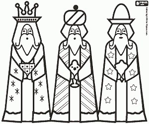 The three Wise Men coloring page printable game