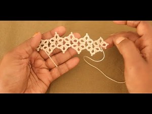 how to make tatting lace using a single shuttle// shuttle tatting// border lace pattern