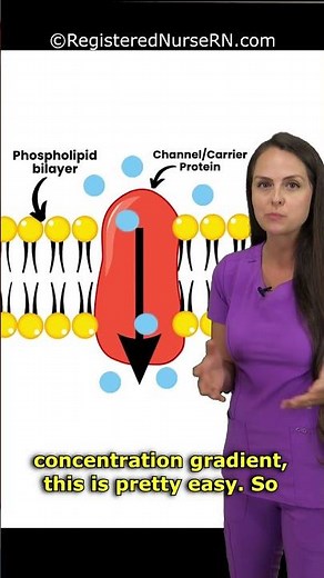 Simple vs Facilitated Diffusion Explained | Fluid & Electrolytes #shorts #nursing