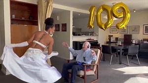 109-Year-Old Man Celebrates Birthday With A Belly Dancer