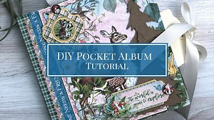 Pocket Mini Album featuring Graphic 45's Woodland Friends Club G45 - Vol 12 - 2020 Whether you’re a nature lover or pocket fanatic, you’ll discover all this and more in this month’s mini album project. You’ll learn how to create a 6” x 6” pocket album from start to finish using the enchanting Woodland Friends papers as your base. Inside, there are five different kinds of pockets you will make to store photos, winter adventures, and other mementos. You will decorate your pages with chipboard tags