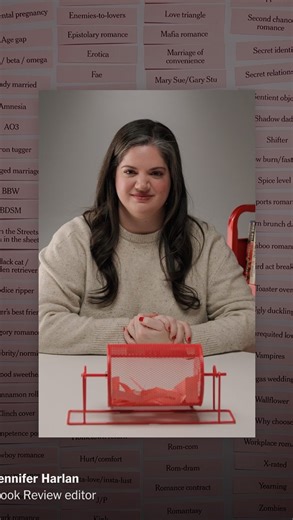 NYT Books on Instagram: "“Cinnamon roll,” “Oops, there’s only one bed,” “HFN” — how much do you know about romance literature? Jennifer Harlan, a Book Review editor, guides you through her 101-word glossary. And you can find her full glossary at the link in our bio. Video by Jennifer Harlan, Léo Hamelin, Laura Salaberry"