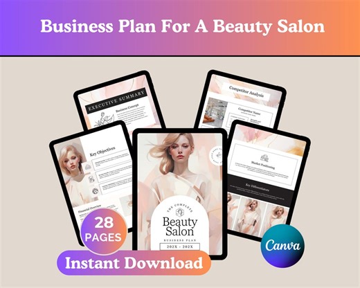 Beauty Salon Plan Template for Business, Editable and Startup Guide (digital Download) - Etsy
