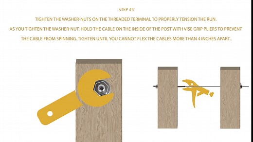 1/8" Cable Railing Kit – 20 Ft Stainless Steel 316 for Metal Posts – No Crimping Required Easy Install System – Black End Caps