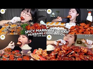 ASMR | SPICY MARINATED CRAB MUKBANG COMPILATION |