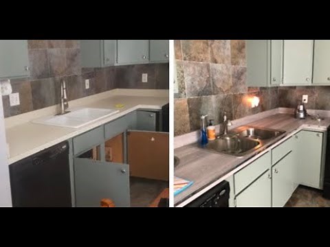 Countertop Idea: Vinyl Plank....Countertop?