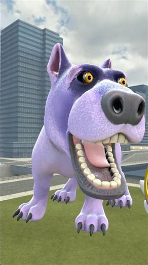 SMALL TO GIANT! PEPPER THE GIANT PURPLE DOG MCQUEEN GUGUGAGA PENGUIN in BIG CITY #GMOD #shorts