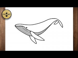 How to draw a humpback whale step by step easy