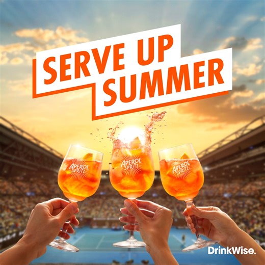 Aperol Spritz on a summer's day. Nothing hits like it 🍊 | Australian Open